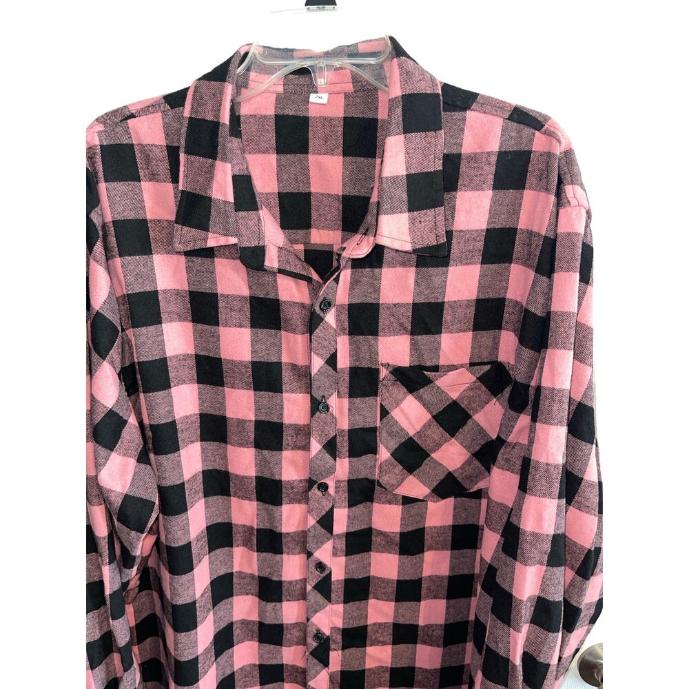 Women’s Flannel Shirt Size 2XL Blush Black Grey New Without Tags - Picture 7 of 9